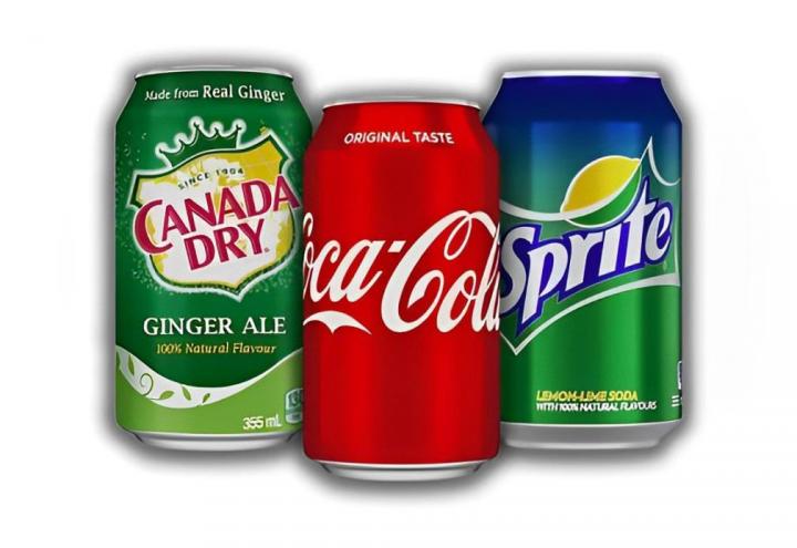 Choisissez parmi un assortiment de pops en conserve. - Sprite en conserve - Ginger Ale en conserve - Pepsi diététique en conserve  - Coca light en conserve - Pepsi en conserve - Coca en conserve.